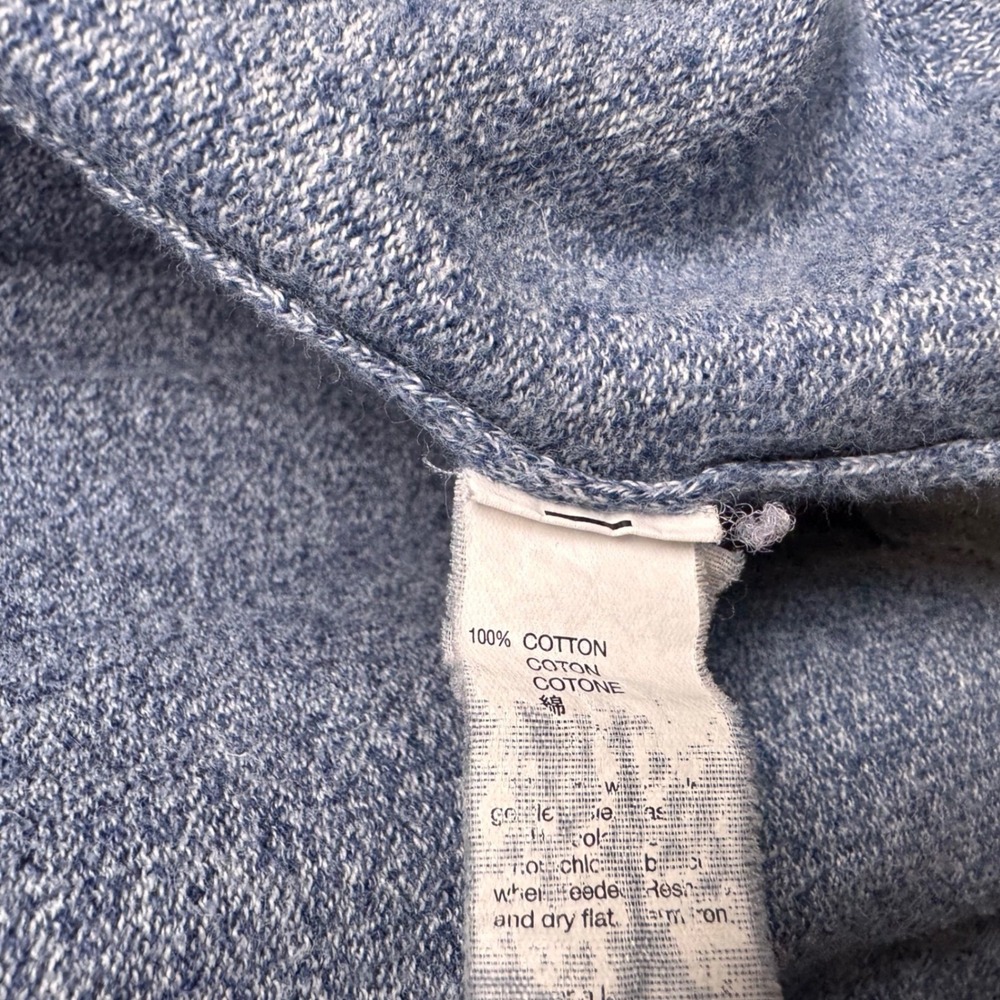 Gap Women Blue Heathered 100% Cotton Cardigan M Open Front Preppy Academia Layer - Picture 3 of 5
